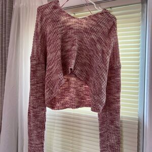 Aeropostale Marled Pink V-Neck Sweater
